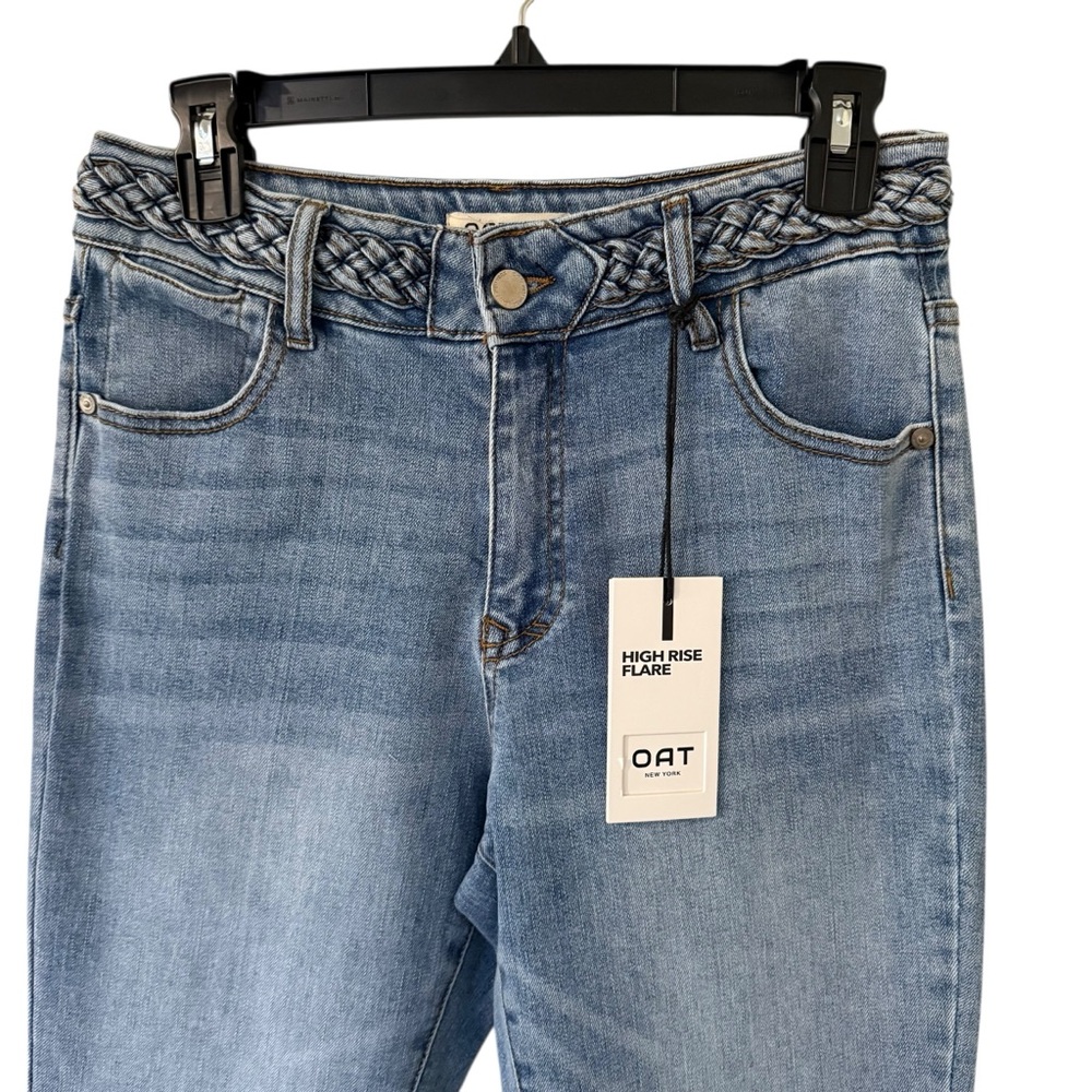 NWT Women's OAT New York Light Wash High Rise Flare Denim Jeans Size 2/26 - Picture 3 of 7